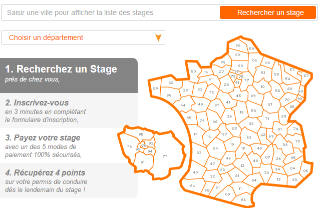 Rechercher un stage de récupération de points